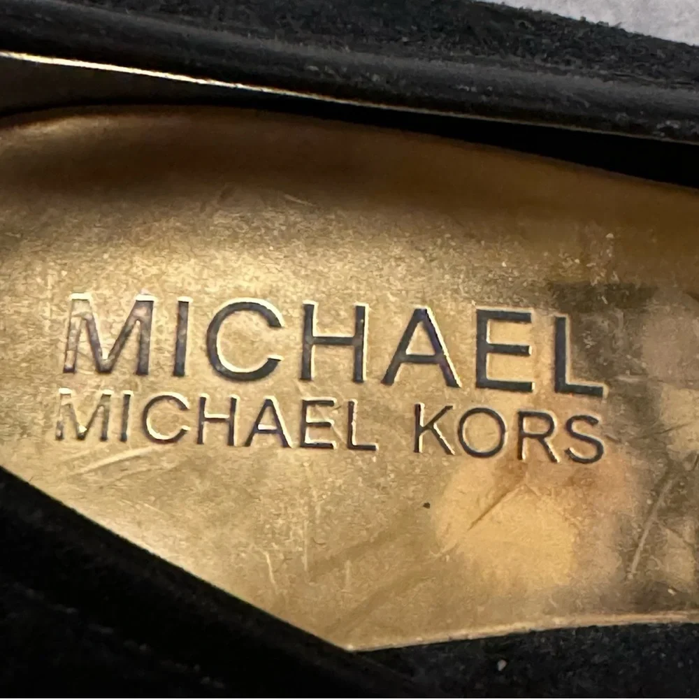MICHAEL Michael Kors Black Suede Wedge Loafer Pumps